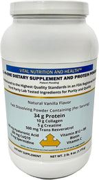 Vital Nutrition and Health Polvo All-in-One: Proteína, Colágeno, Creatina, Resveratrol, Espermidina, Ácido Hialurónico, CoQ10 + Vitaminas Clave