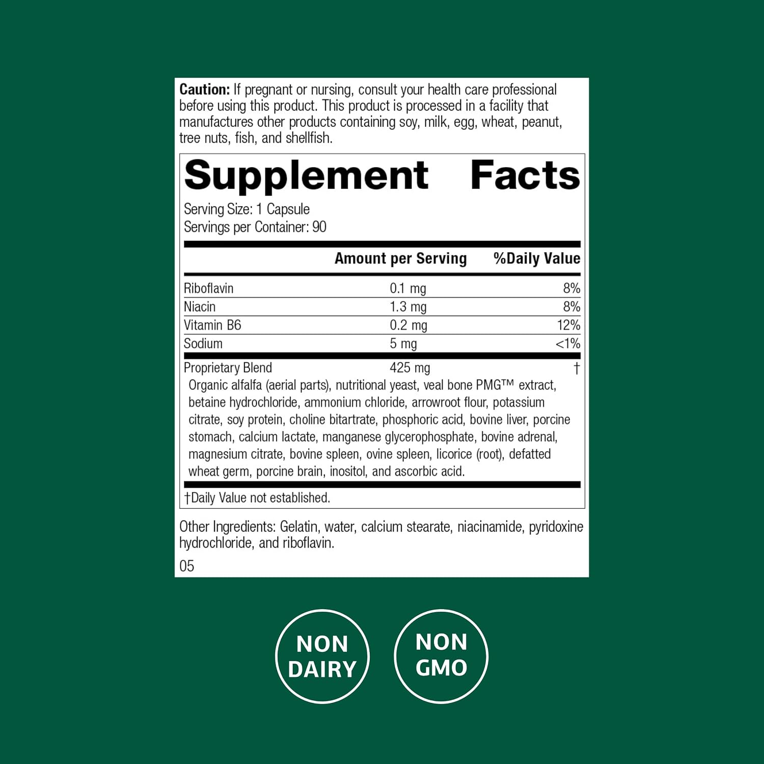 Standard Process Ostarplex – Complemento para tejido conectivo y salud hepática con vitamina B6 – 90 cápsulas