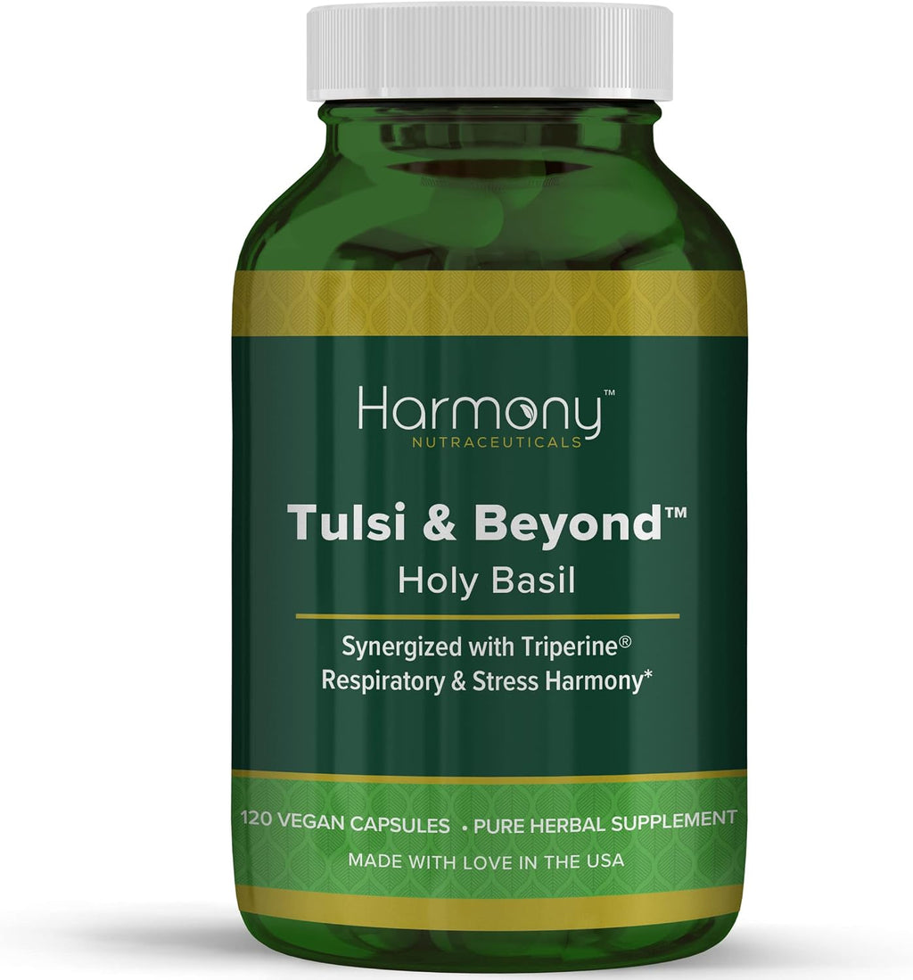 Tulsi (Albahaca Sagrada) - Suplemento de Alta Potencia con Hierbas Orgánicas - 120 Cápsulas Vegetarianas