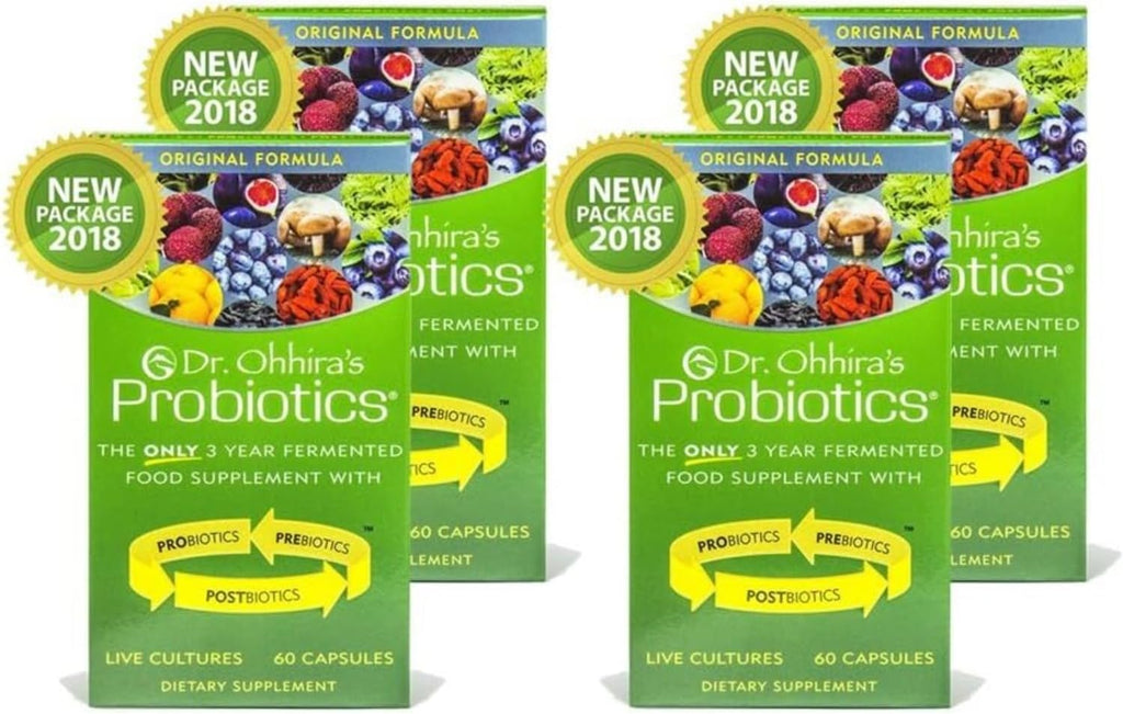Dr. Ohhira's Probiotics Original Formula - Pack de 4 (60 Cápsulas cada uno)