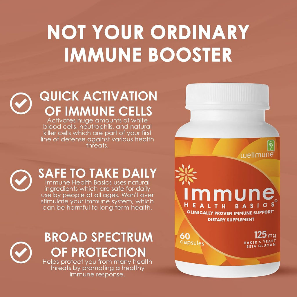 Immune Health Basics Ultra Strength Immunity - Beta Glucano 125 mg - 60 Cápsulas