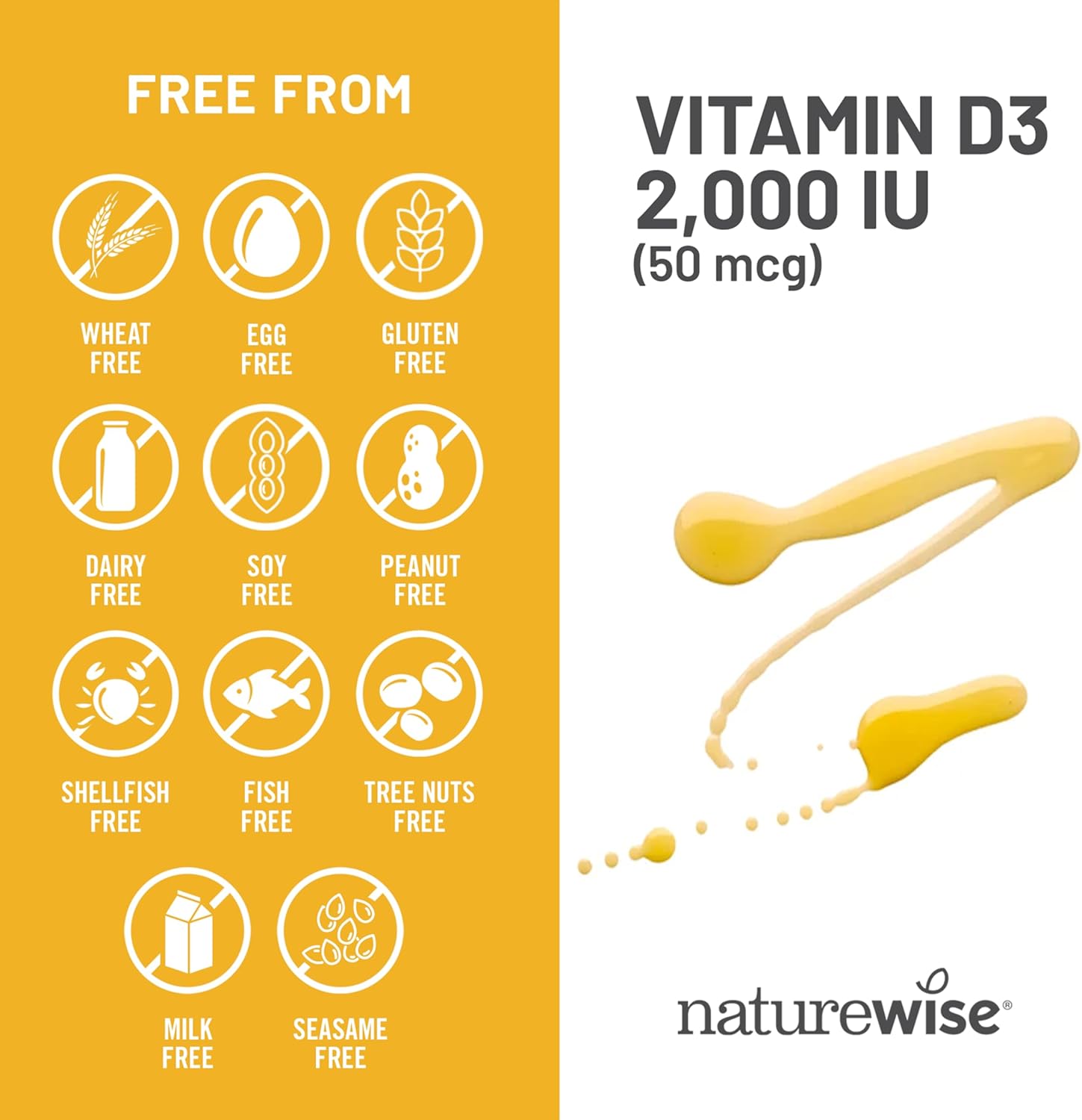 NatureWise Vitamina D3 2000 UI (50 mcg) - 360 Cápsulas blandas - Suministro para 1 año