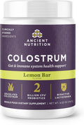 Ancient Nutrition Colostrum Superfood Powder, Calostro Bovino de Pasto, Lactoferrina y Probióticos, Sabor Limón, 60 Porciones