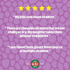 KAL MultiSaurus Multivitamínico Infantil Masticable - 90 Comprimidos con 22 Vitaminas y Minerales