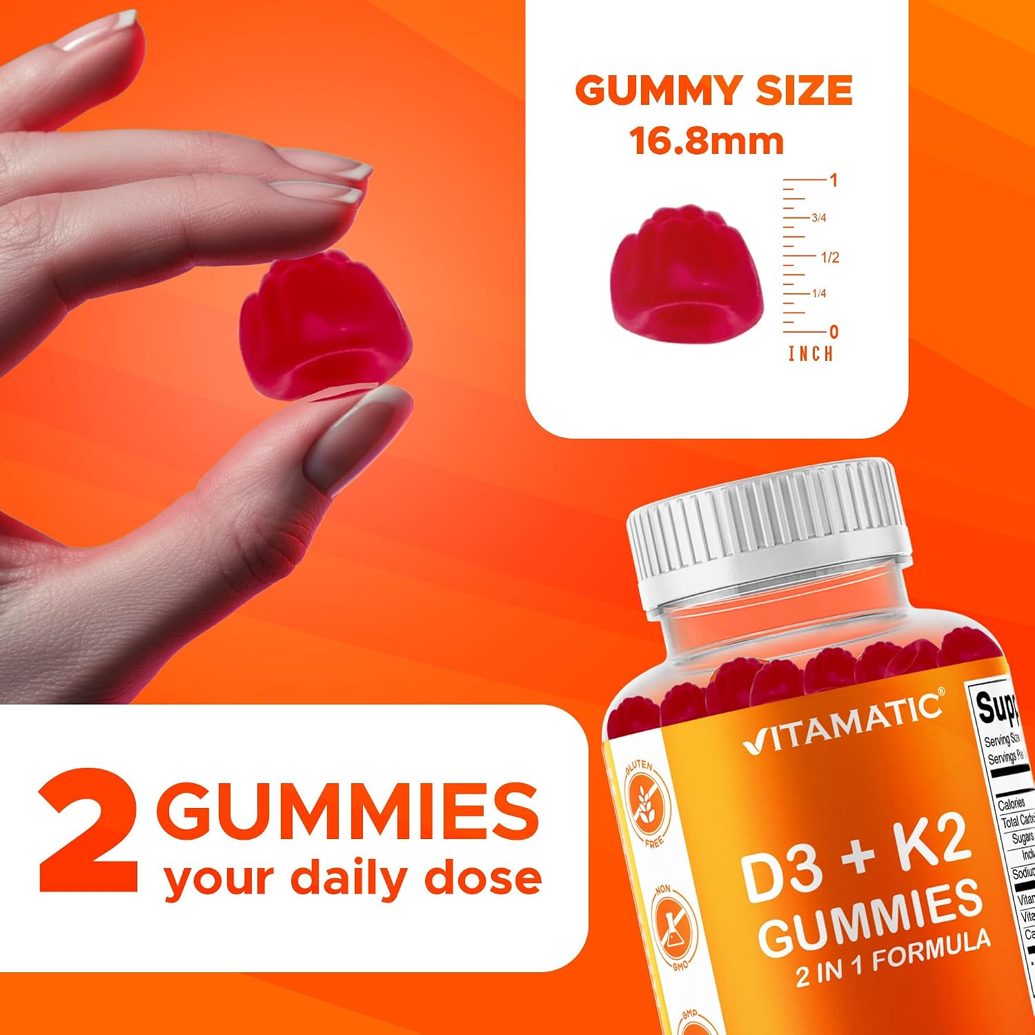 Vitamatic Vitamina D3 + K2 Gominolas – 60 unidades