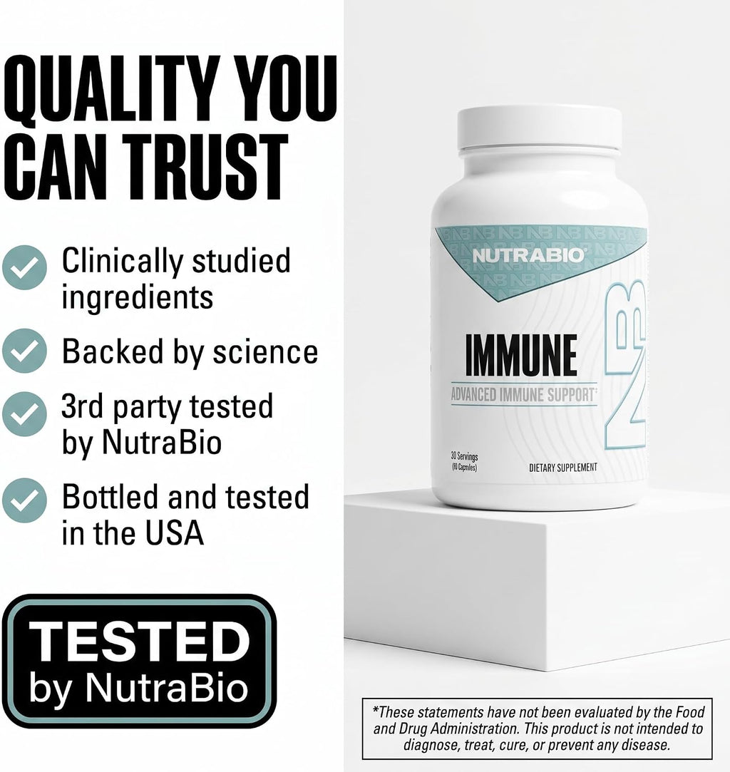 NutraBio Immune Support Supplement con EpiCor, 90 Cápsulas Vegetales