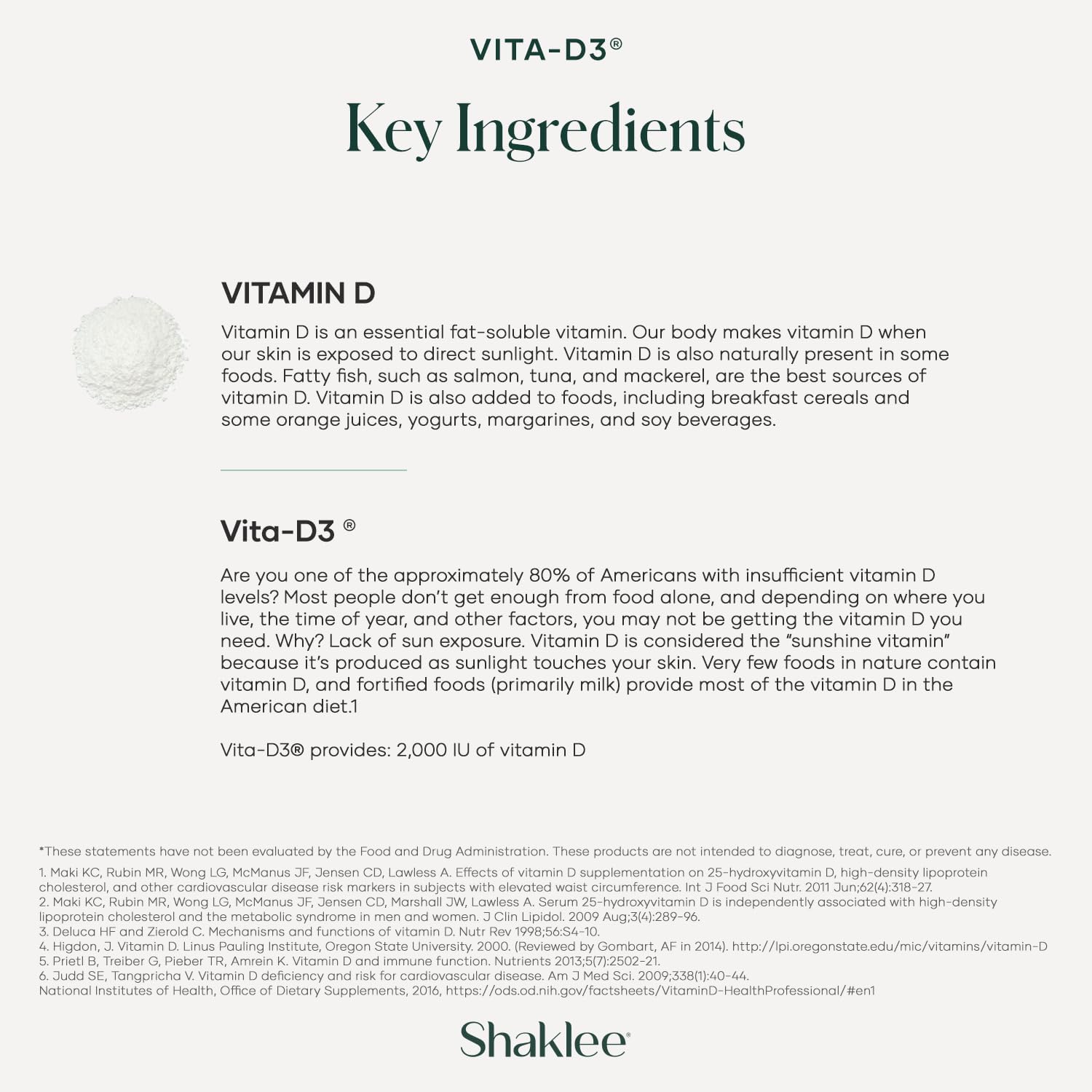 Shaklee Vita-D3® 2000 IU - 90 Tabletas de Vitamina D3