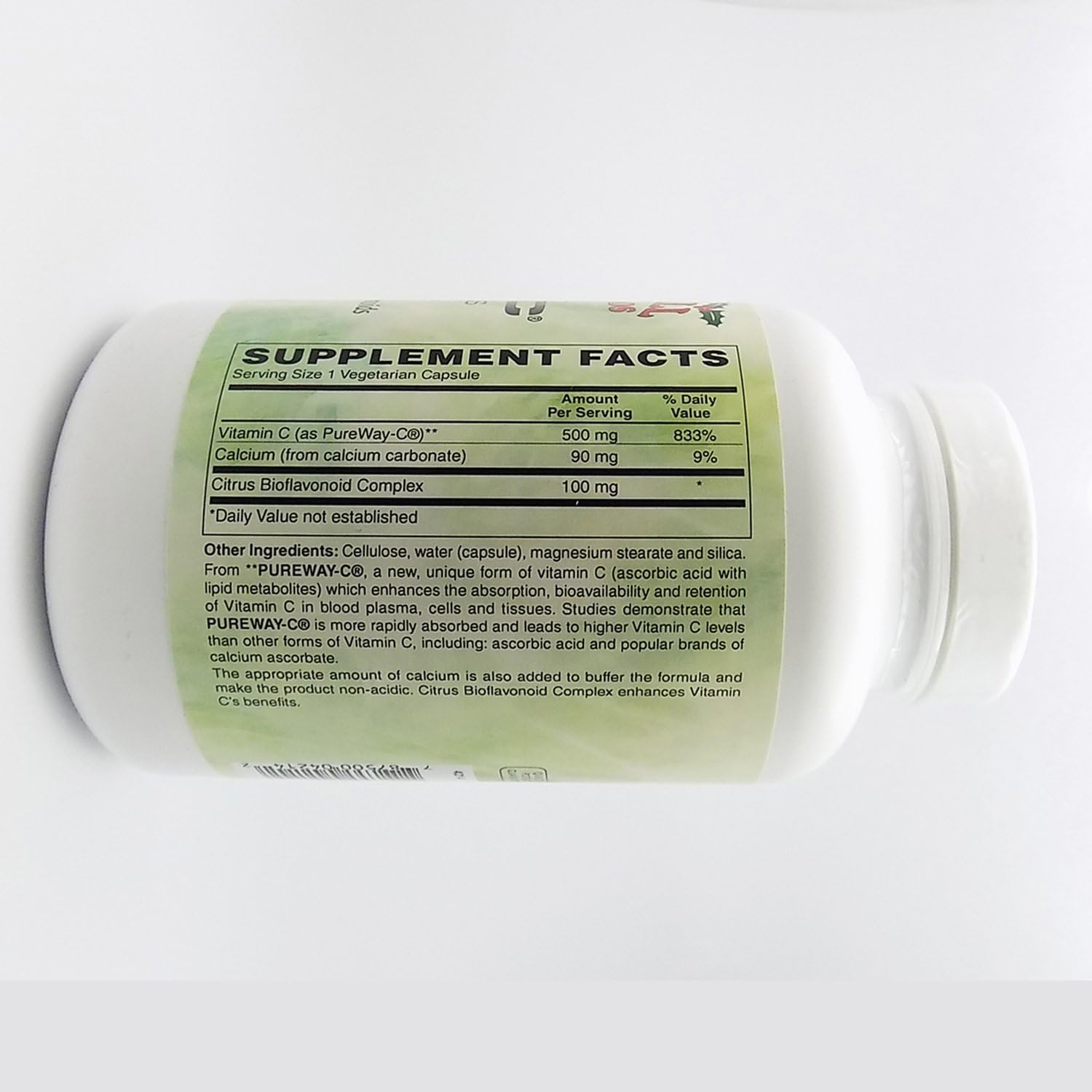 Holly Hill Health Foods, PureWay-C 500 mg con 100 mg de Bioflavonoides, Tamponada, 240 Cápsulas Vegetarianas (8 Meses de Suministro)