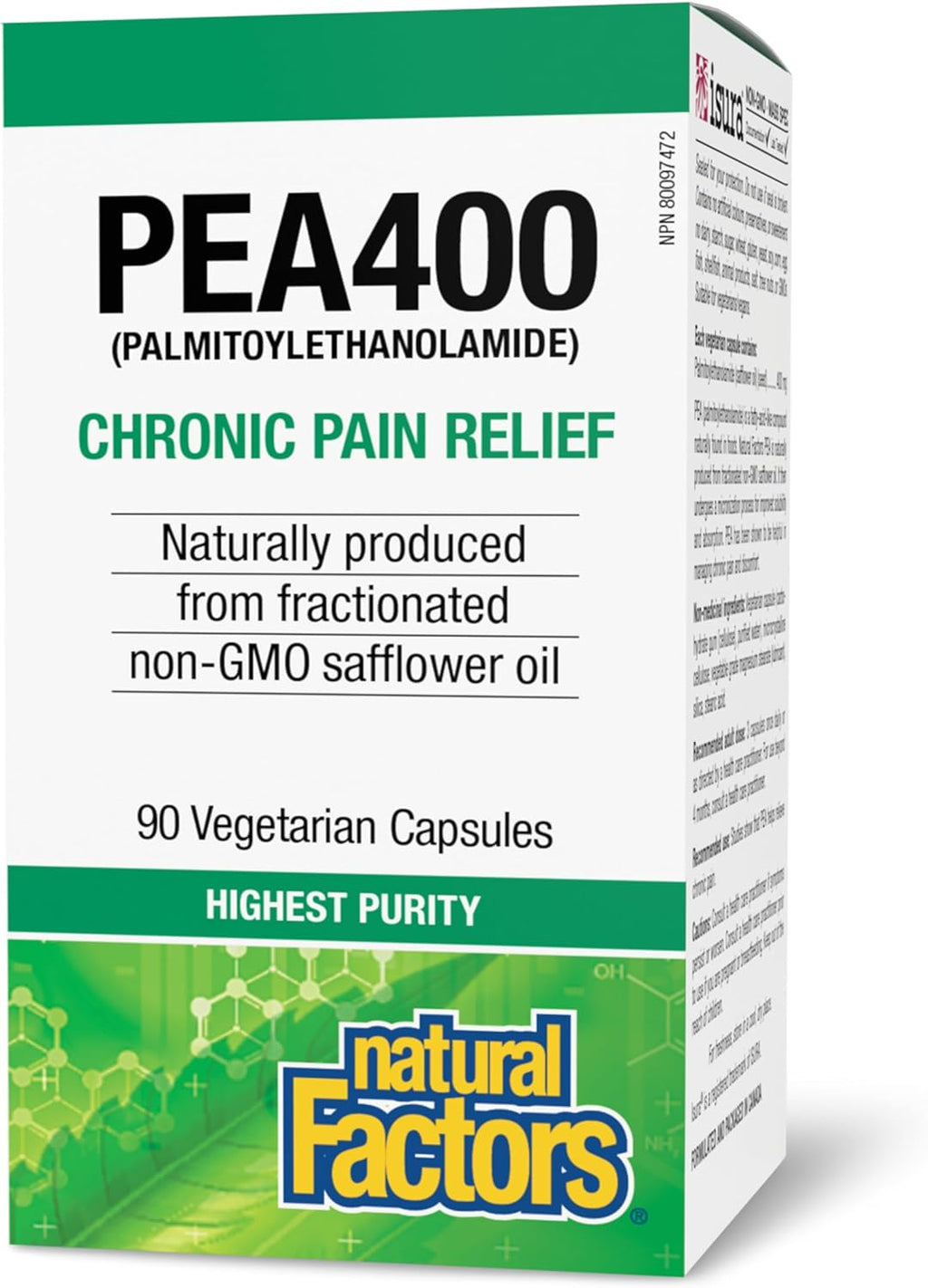 Natural Factors PEA400 - Palmitoylethanolamide Puro, 90 Cápsulas