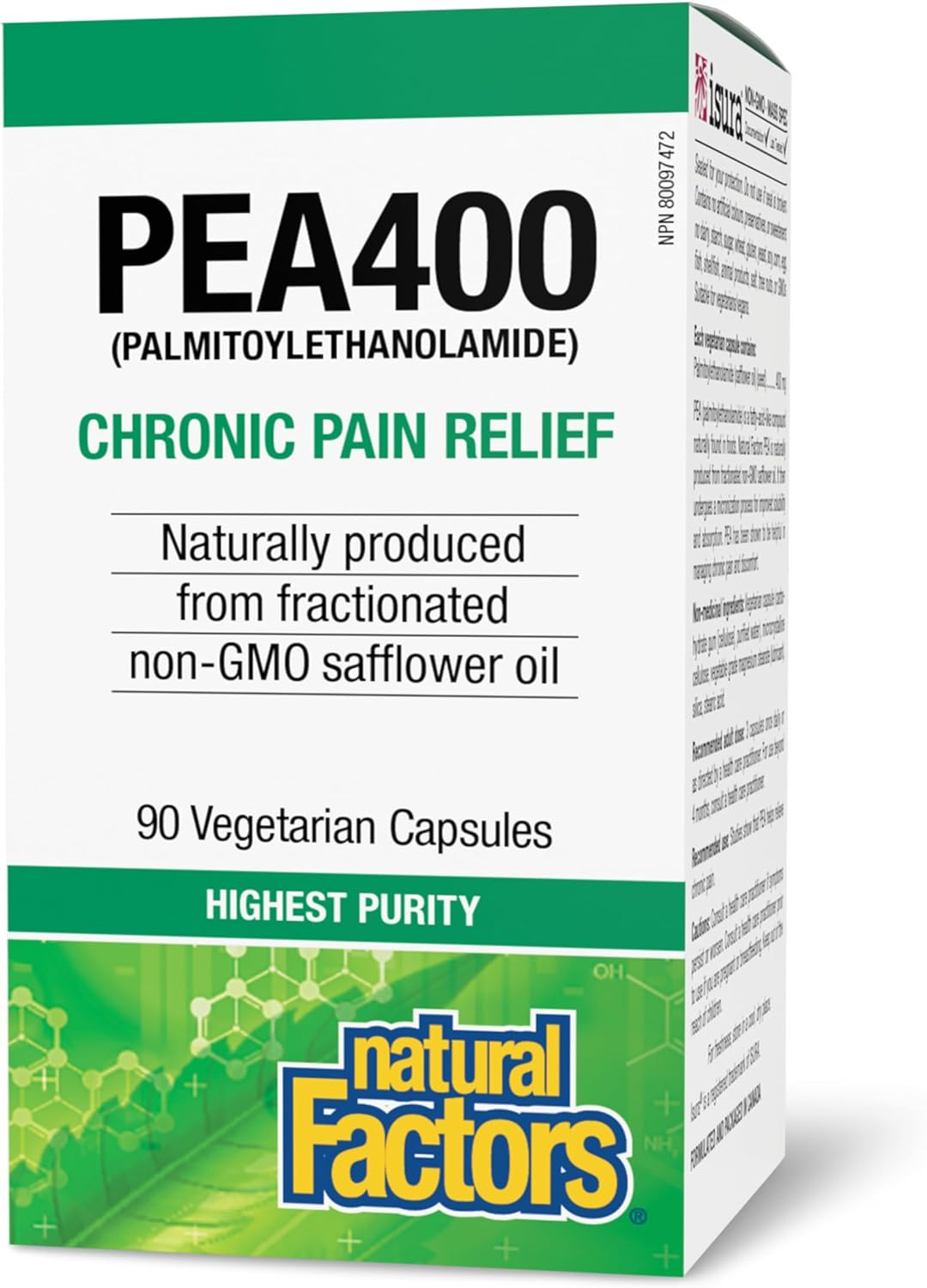 Natural Factors PEA400 - Palmitoylethanolamide Puro, 90 Cápsulas