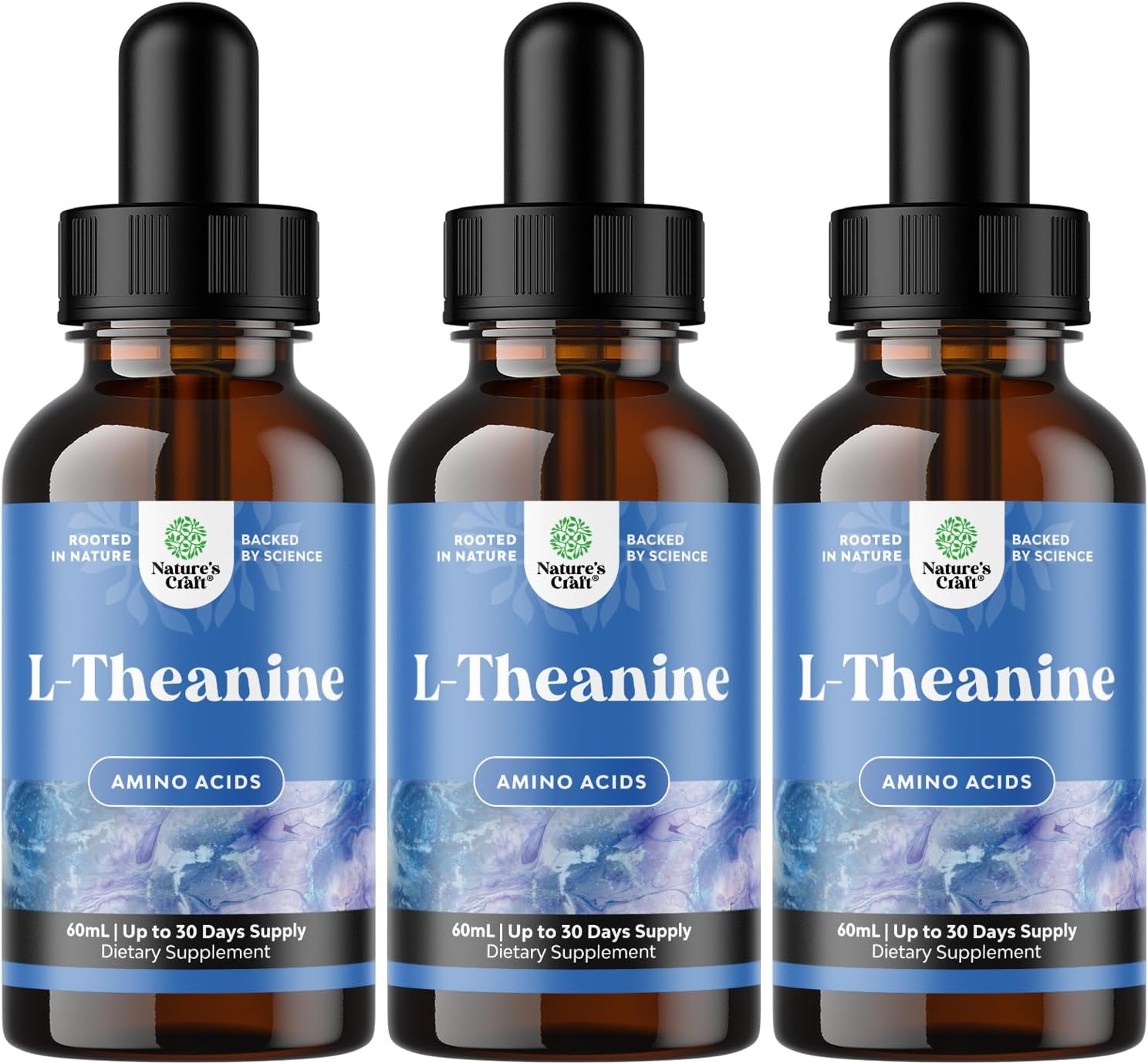 Gotas Líquidas de L-Theanina de Alta Absorción - Suplemento Nootrópico con 200mg de L-Theanina y Extractor de Manzanilla para Concentración y Relajación en Adultos y Niños - 60 ml