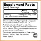 Baar Vitamina D3 5000 UI, 120 Cápsulas Blandas