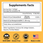 Novafun Vitamina D3 K2 10000 UI con Aceite de Coco, 90 Cápsulas Blandas