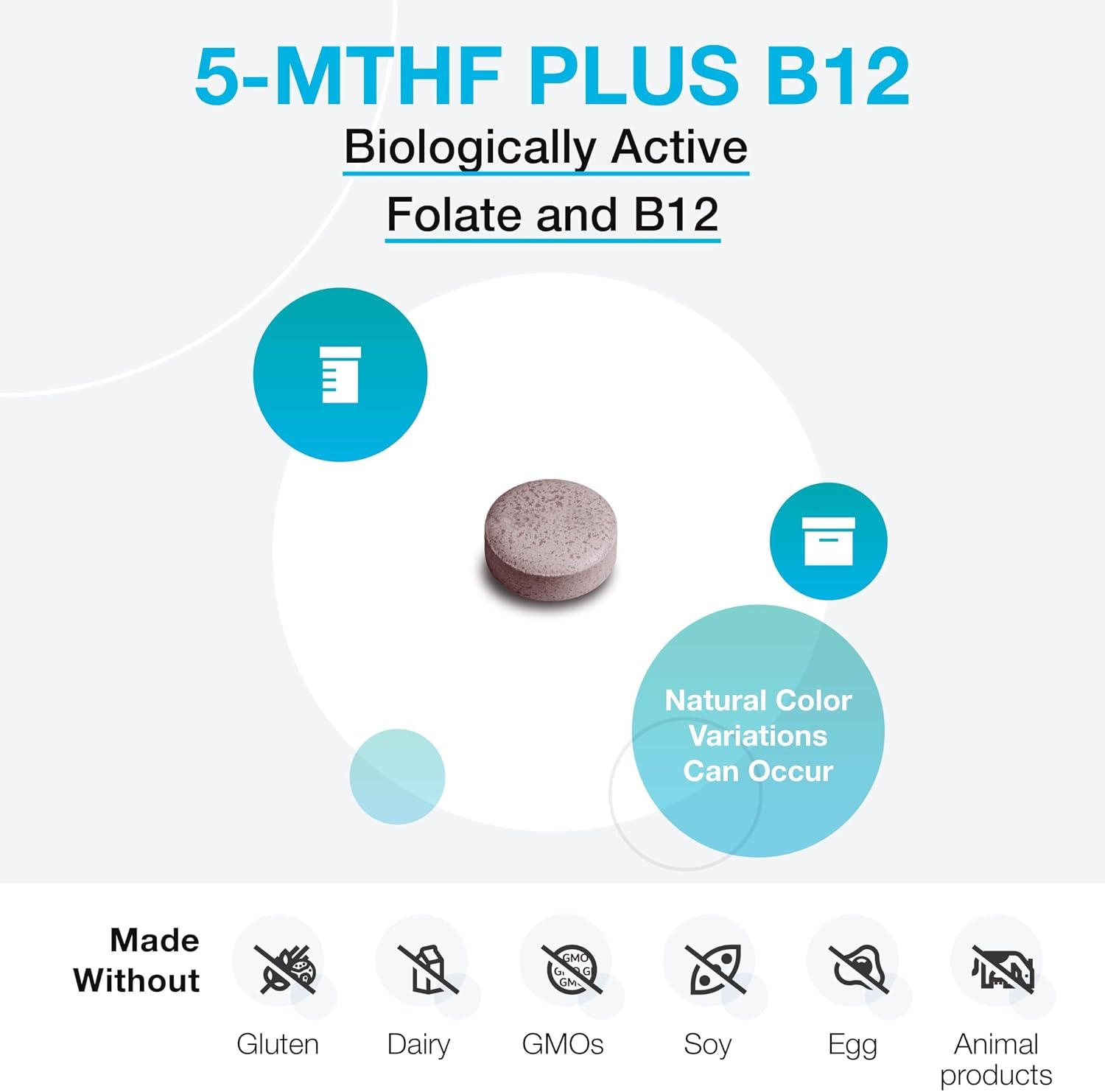XYMOGEN 5-MTHF Plus B12 - Folato y Metil B12 Activos - 30 Comprimidos de Disolución Rápida