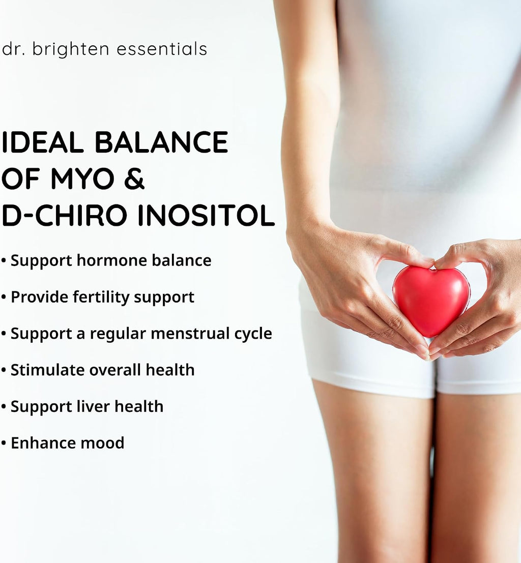 Dr. Brighten Myoinositol Plus - Fórmula con Myo y D-Chiro-Inositol para el Equilibrio Hormonal