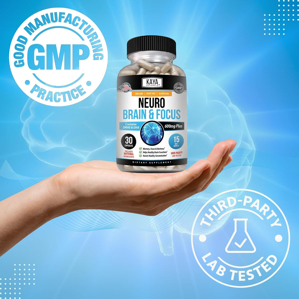 Kaya Naturals Neuro Brain - Nootrópico para Memoria y Concentración - 30 Cápsulas