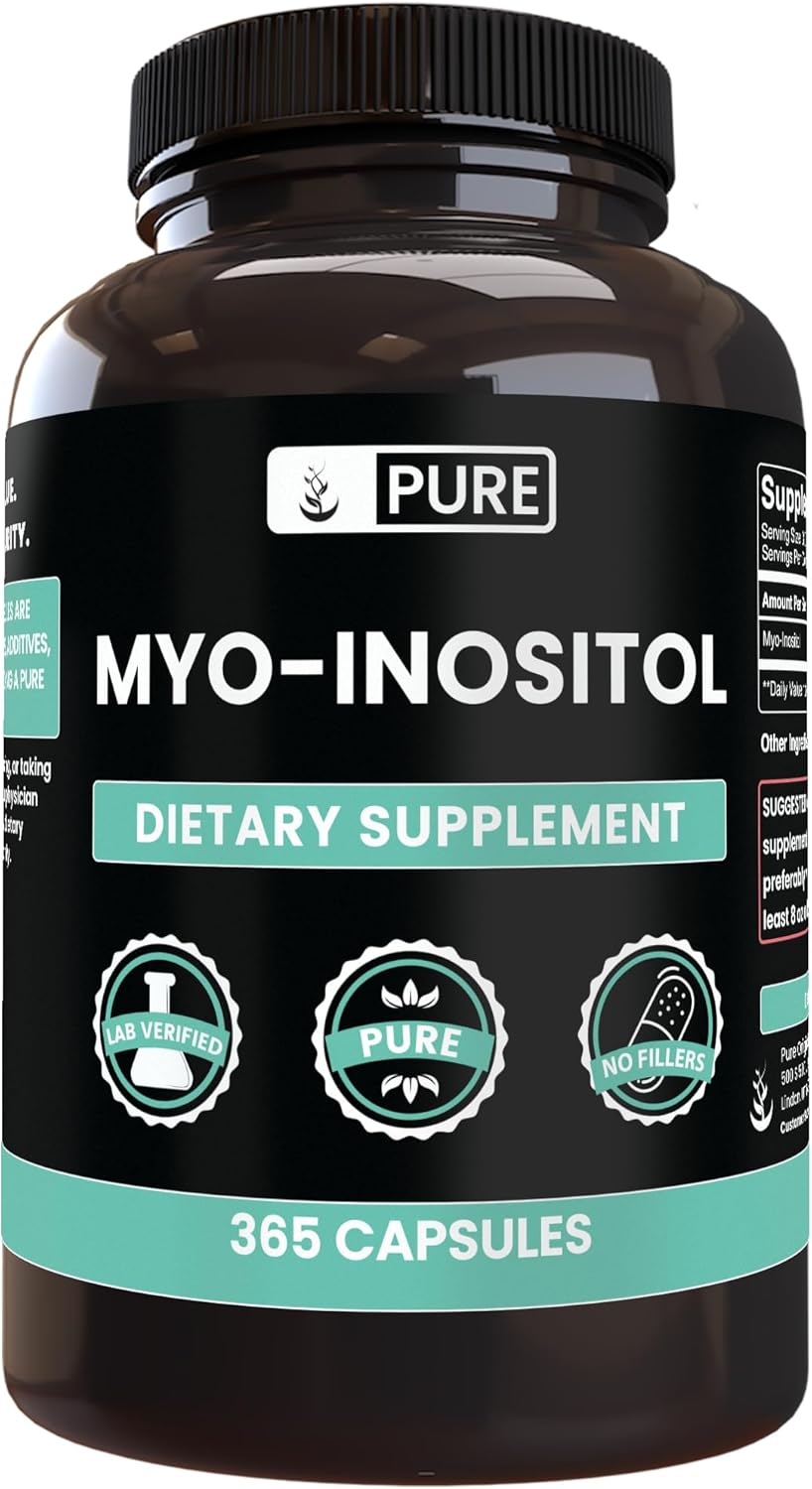 Myo-Inositol Puro 365 Cápsulas – Sin Magnesio ni Rellenos, Verificado en Laboratorio