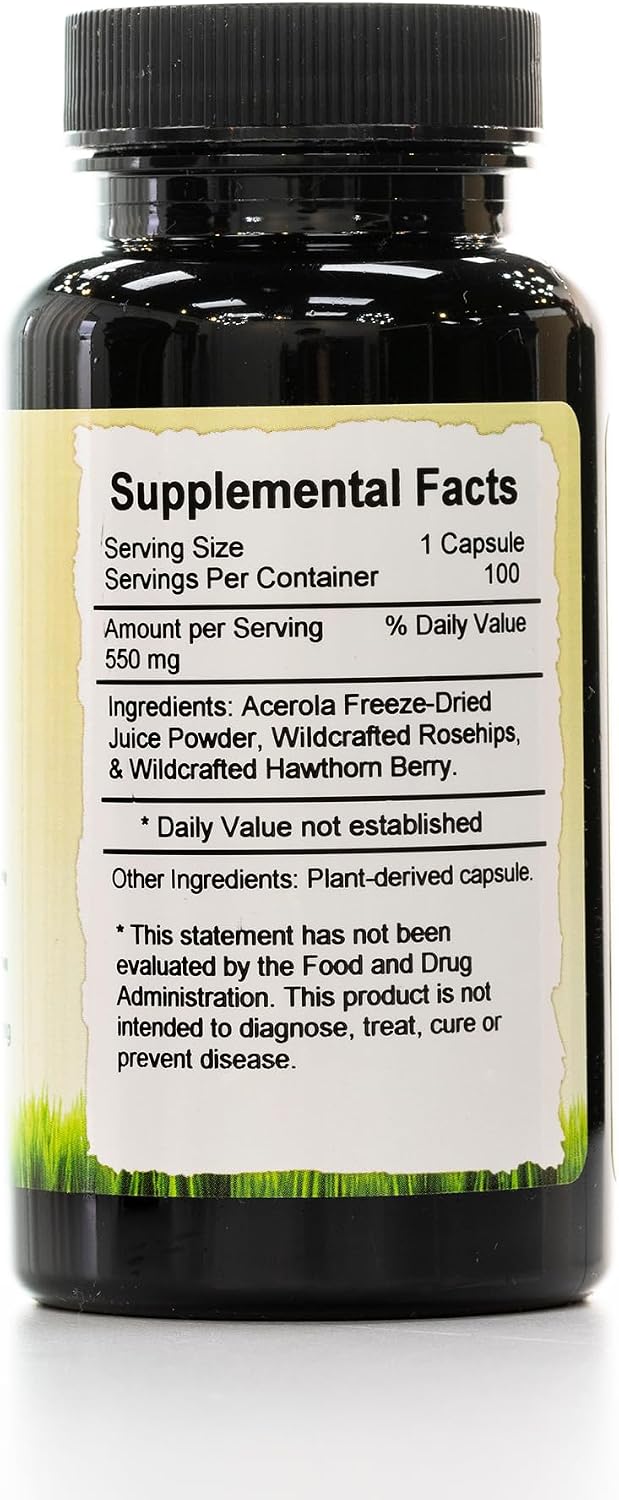 Herbal C Capsule — Vitamin C Supplement with Antioxidants and Immune System Support — 100 Capsules