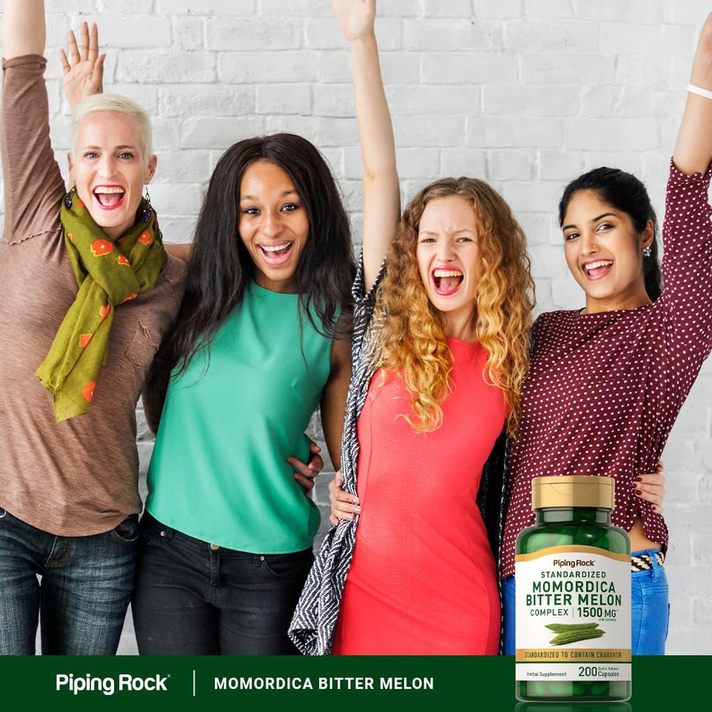 Piping Rock Cápsulas de Melón Amargo | 200 Cápsulas | Extracto Herbal Complejo | Momordica Charantia | Sin OGM, Sin Gluten