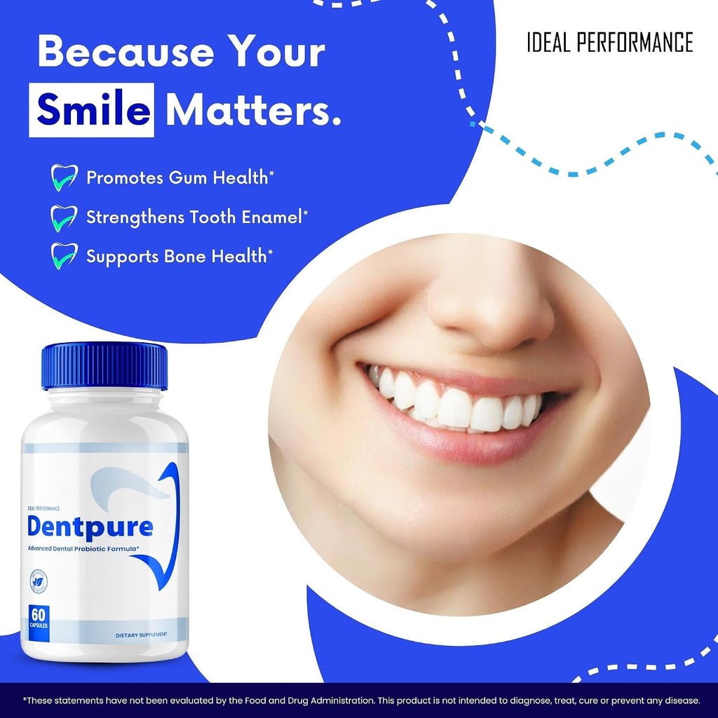 Dentpure Probióticos Orales para Dientes y Encías, Cápsulas de Máxima Potencia - 60 Cápsulas