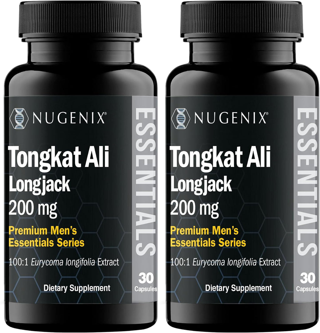 Nugenix Essentials Tongkat Ali para Hombres - Extracto de Longjack 200 mg, 30 Cápsulas
