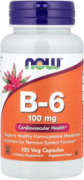 NOW Foods B-6 100 mg, 100 cápsulas