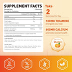 Joywiit Gomitas de Vitamina B1 100mg con Calcio (120 Gomitas)