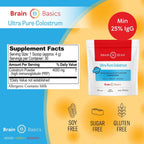 Brain Basics Ultra-Pure Colostrum en Polvo, 4000mg por Ración, Mín. 25% Anticuerpos IgG, 120 Gramos - 30 Raciones
