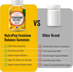 NutraPep Feminine Balance Probiotics Gummies para Mujeres - Salud Vaginal y Equilibrio del pH - Suplemento Natural con Arándano y Piña - Sin Azúcar, Sin Gluten, Vegano