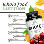 Optimal Health Systems Whole C Chewable | Whole Food Vitamin C with Acerola, Orange, and Blackcurrant + Bioflavonoids | 60 Tablets