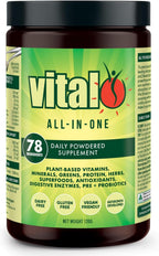 Vital All-in-One Daily Powdered Supplement - Super Greens en Polvo con Probióticos y Antioxidantes - 4.23 oz (12 Porciones)