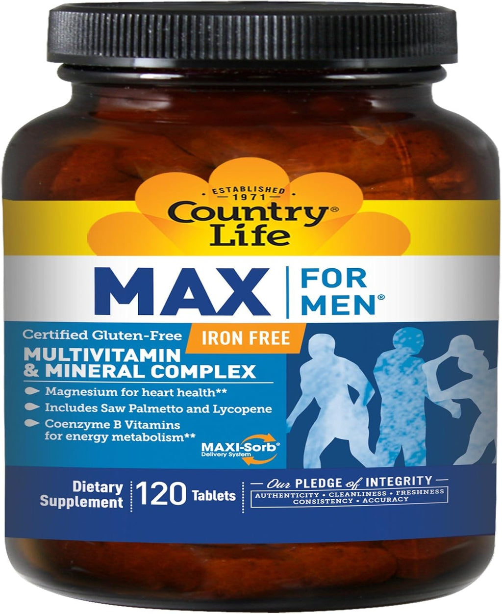 Country Life Vitamins Max For Men, 120 comprimidos