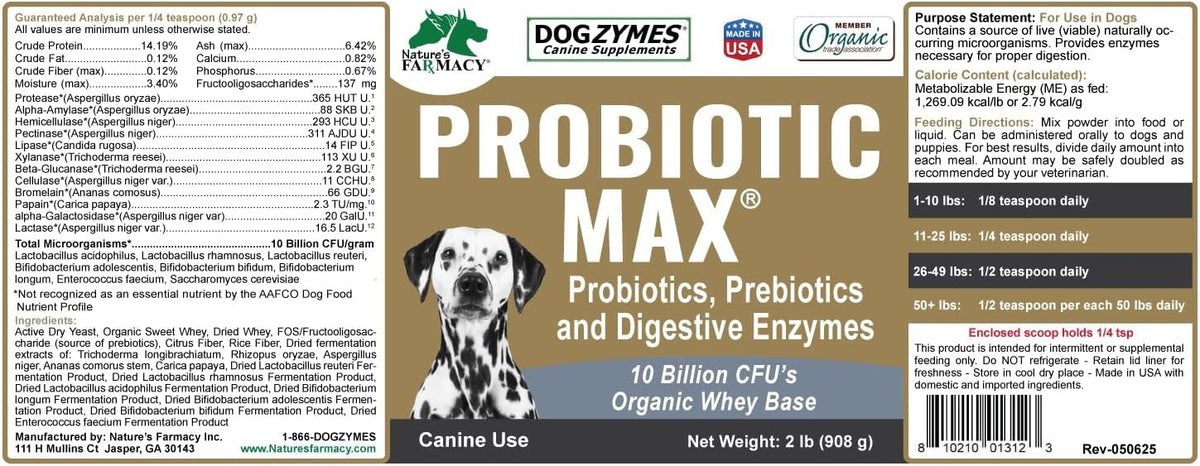 Dogzymes Probiotic Max - Probióticos y – Alta dosis diaria: Siguiendo las indicaciones, un perro de 45 kg (100 lb) – Image 8