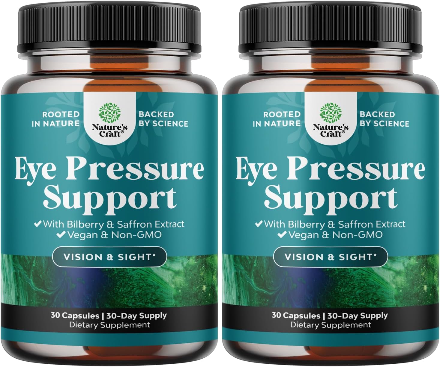 Natures Craft Eye Pressure Support con extracto de arándano - Suplemento vegano para la salud ocular - 30 cápsulas