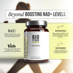 BIOSTACK NAD Regen 3 Pack - Suplemento NAD3 con Yüth Spermidina, Resveratrol y Niacinamida - 90 Días