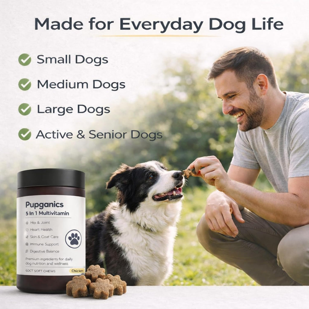 Pupganics Multivitamin Soft Chews para Perros, 60 Masticables