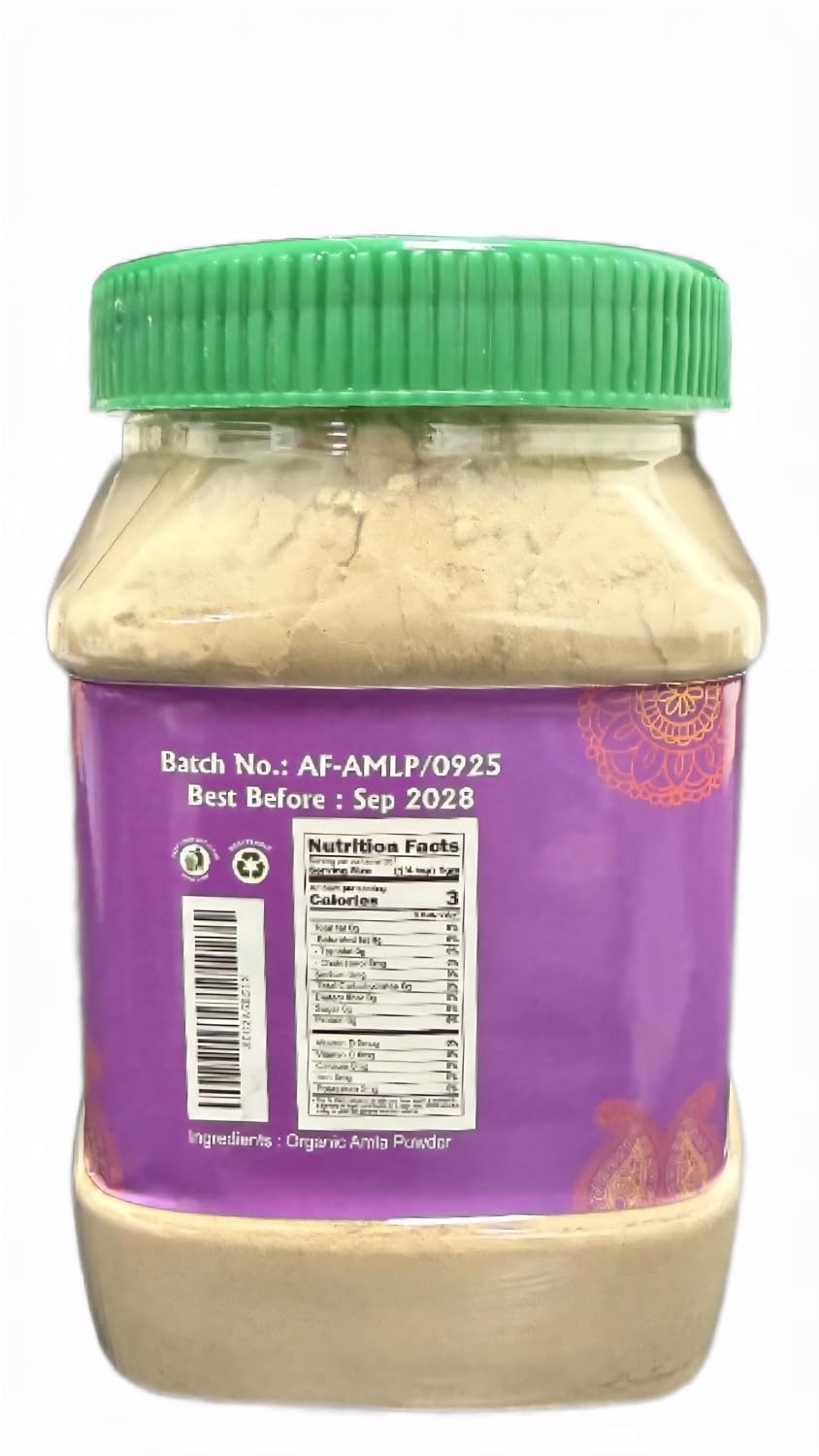 Polvo de Amla Orgánico 567 g - Puro, Libre de Gluten, No GMO, Amalaki de India, Vitamina C - Jiva Organics
