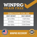 WINPRO Recovery Soft Chews para Perros, 60 masticables con plasma