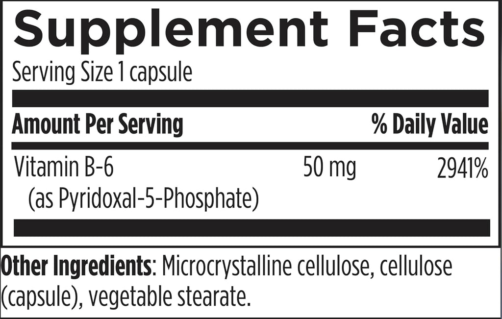 Designs for Health P-5-P - Vitamina B6 Activa (Piridoxal-5-Fosfato) 50 mg - 120 Cápsulas