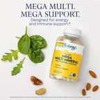 SOLARAY Mega Multi Mineral, Sin Hierro - Complejo Mineral Diario con Calcio, Magnesio, Zinc, Selenio, Boro y Minerales Traza