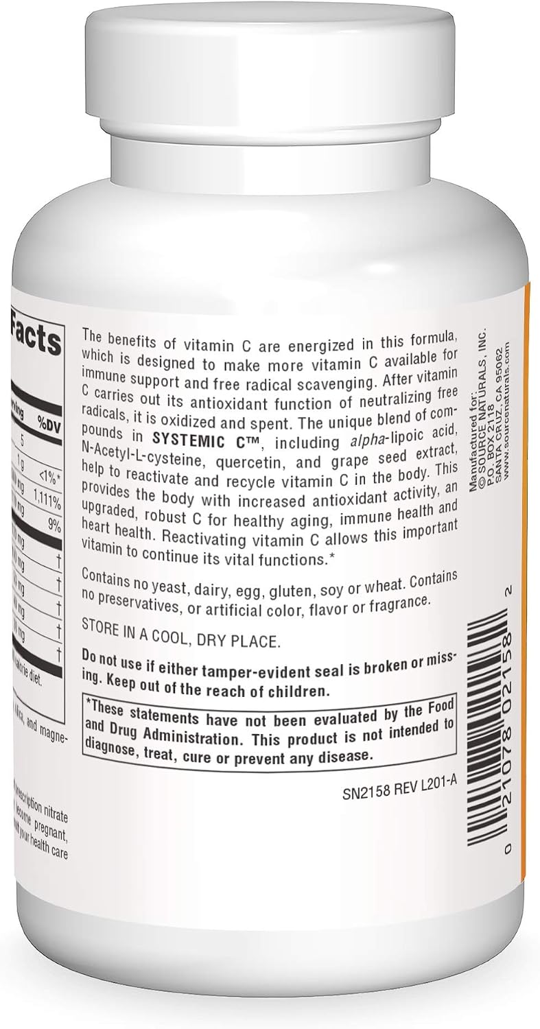 Source Naturals Systemic C, 500 mg - 120 Cápsulas