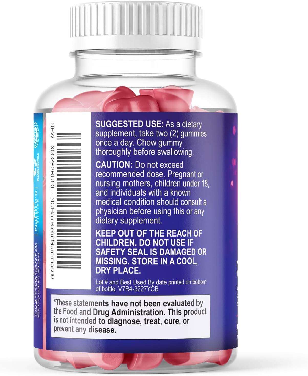 Gomitas de Biotina 5000 mcg para Cabello, Piel y Uñas - Nature's Choice