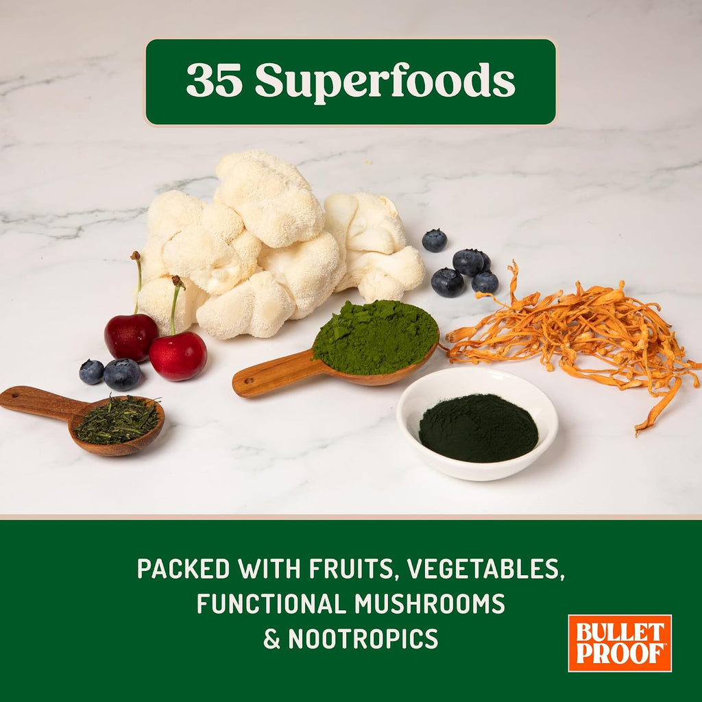 Bulletproof Greens Packets - 15 Sobres de Superalimentos y Nootrópicos
