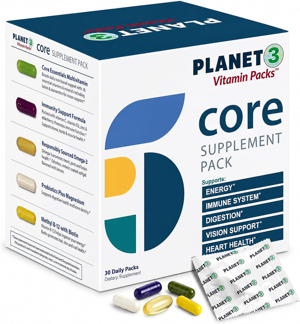 Planet 3 Daily Vitamin Packs – Multivitamínico Diario para Hombres y Mujeres (30 Sobres)