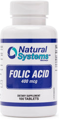 Ácido Fólico 400 mcg - 100 Comprimidos - Natural Systems