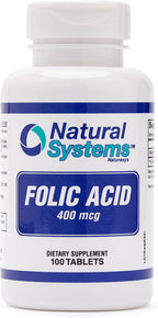 Ácido Fólico 400 mcg - 100 Comprimidos - Natural Systems