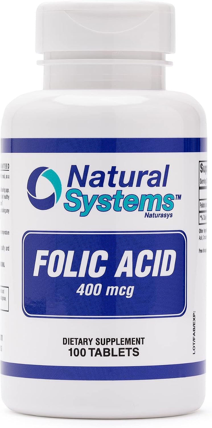 Ácido Fólico 400 mcg - 100 Comprimidos - Natural Systems