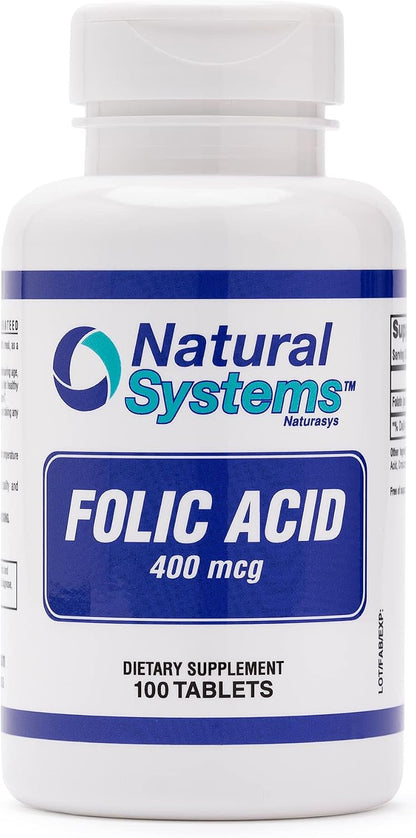 Ácido Fólico 400 mcg - 100 Comprimidos - – El ácido fólico contribuye al crecimiento de los tejidos maternos – Image 1