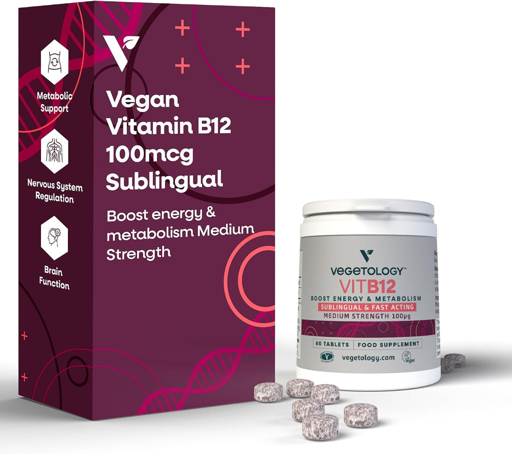 VEGETOLOGY Vitamina B12 Sublingual Vegano - 100 mcg, 60 Comprimidos