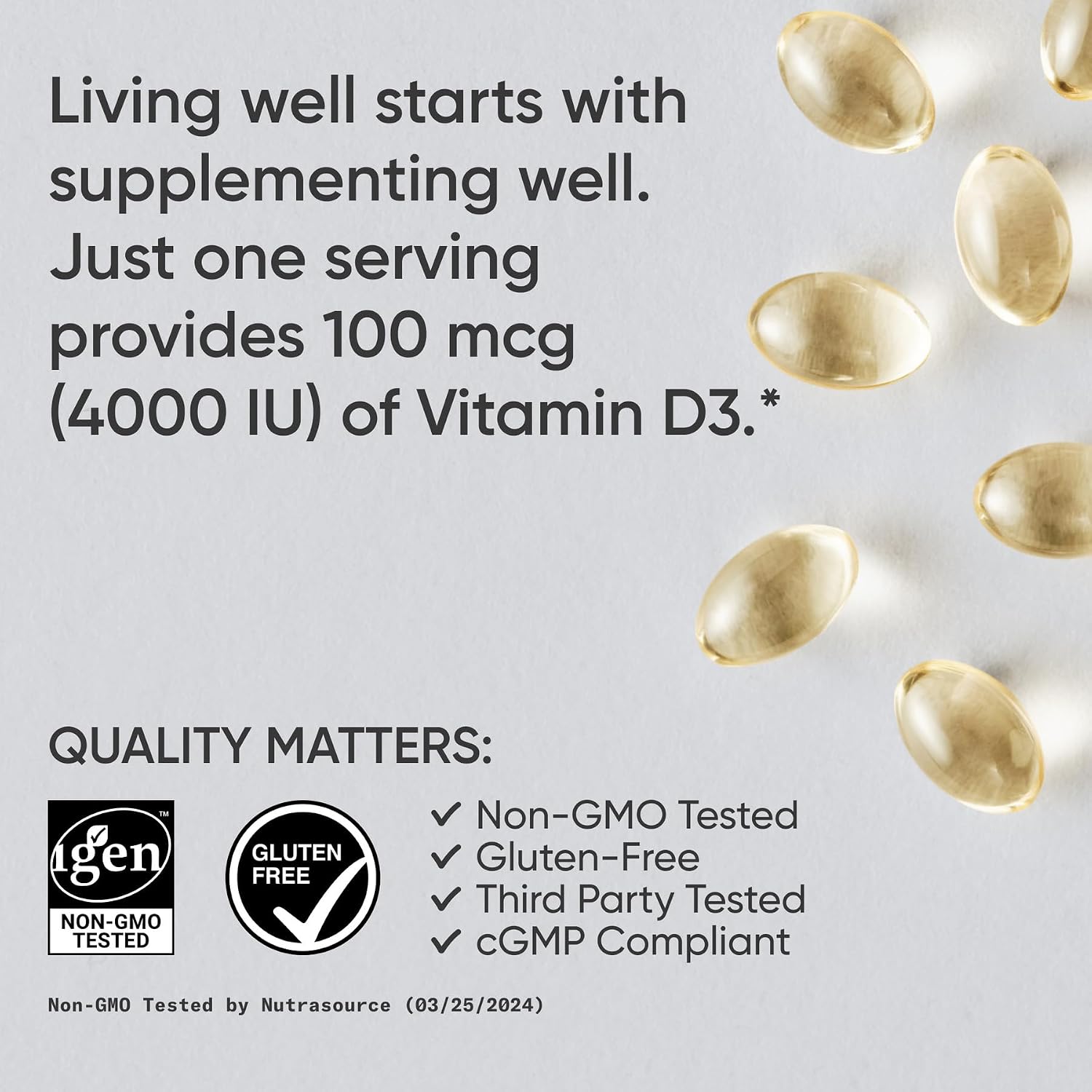 Sports Research Vitamina D3 4000 IU con Aceite MCT de Coco - 360 Cápsulas Blandas - No-GMO, Sin Gluten, Sin Soja
